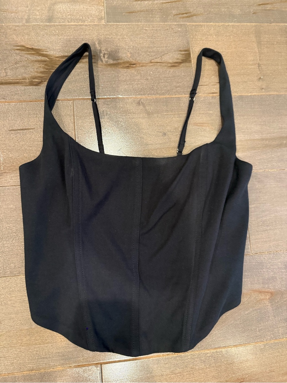 Abercrombie & Fitch Black Square-Neck Tank with Adjustable Straps